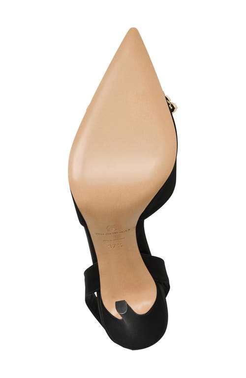 Bruno Magli Moda Slingback Pointed Toe Pump In Black Satin