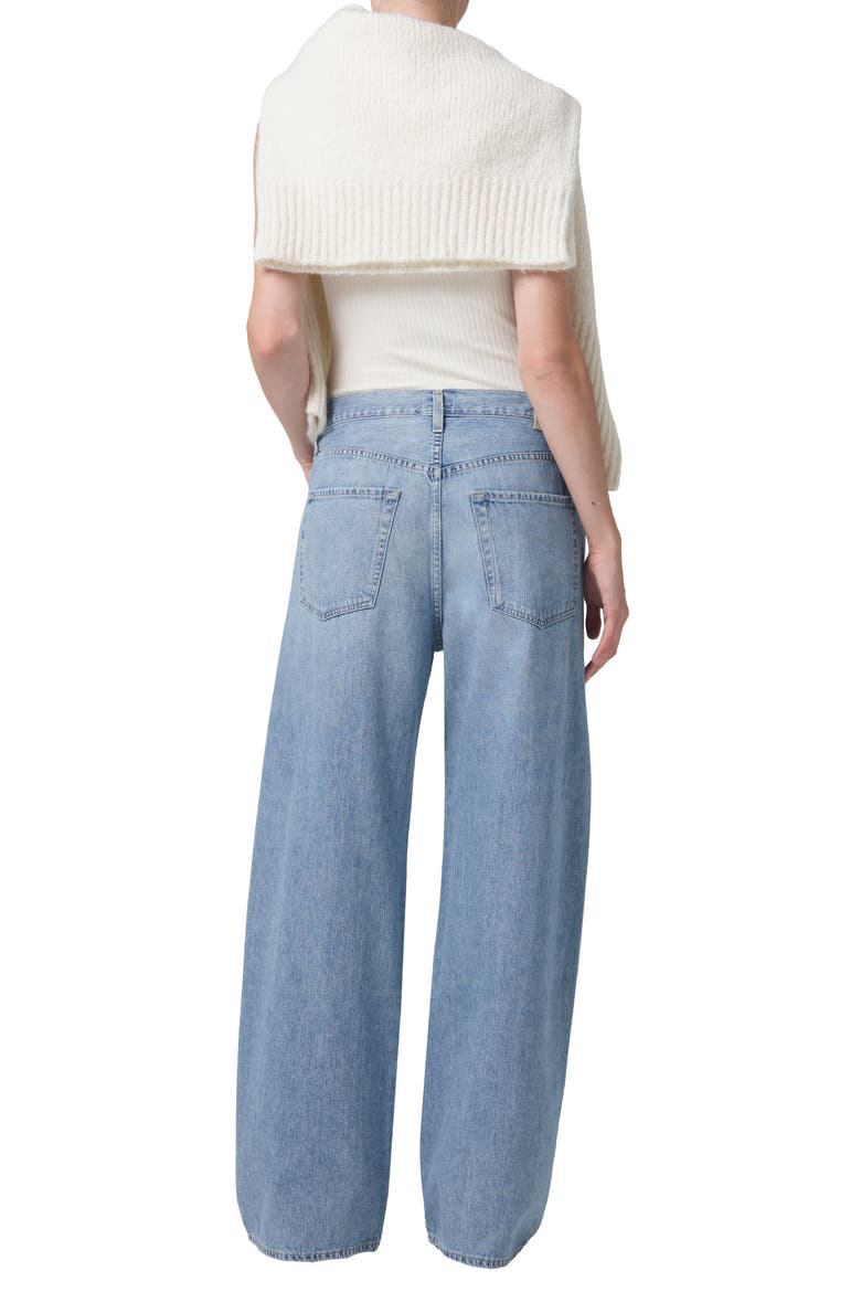 Brynn Wide Leg Organic Cotton Trouser Jeans, Alternate, color, BLUE LACE LT I