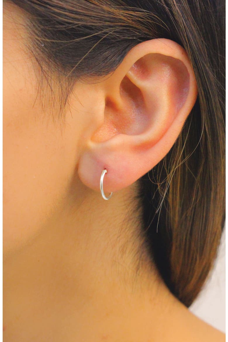 Sterling Silver Hoop Earrings, Alternate, color, SILVER