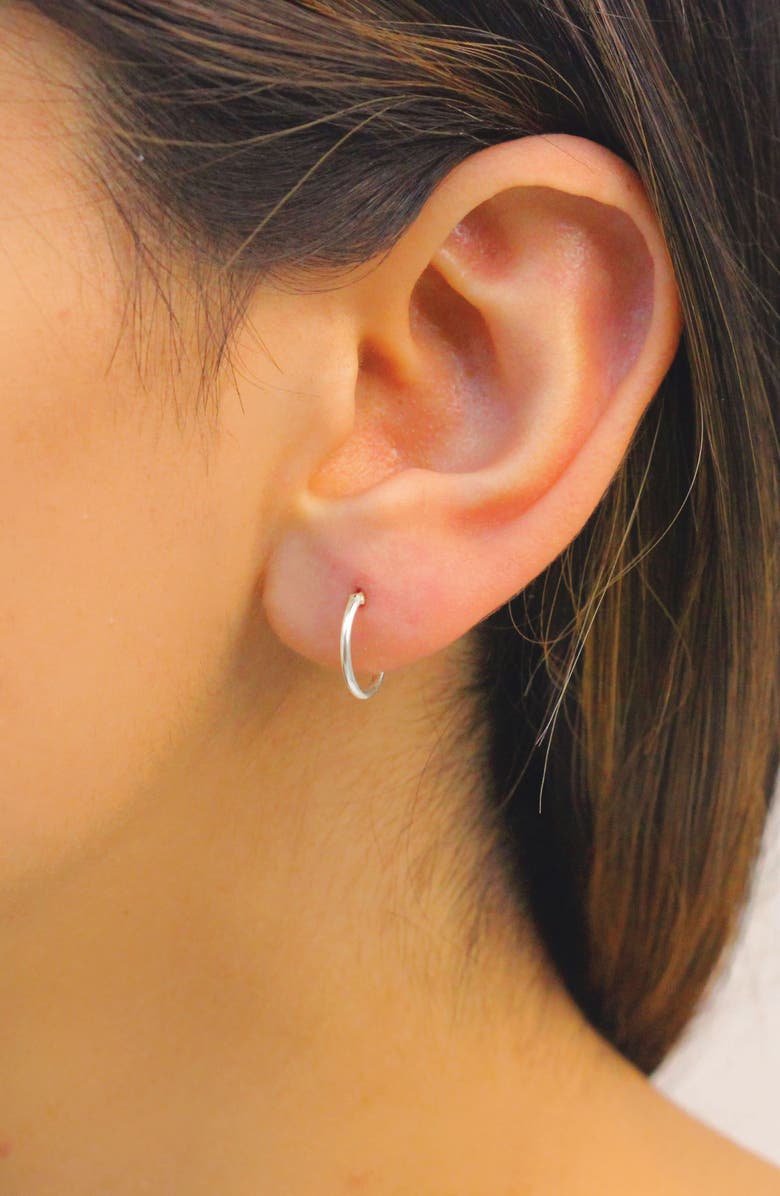 BEST SILVER Sterling Silver Hoop Earrings, Alternate, color, Silver