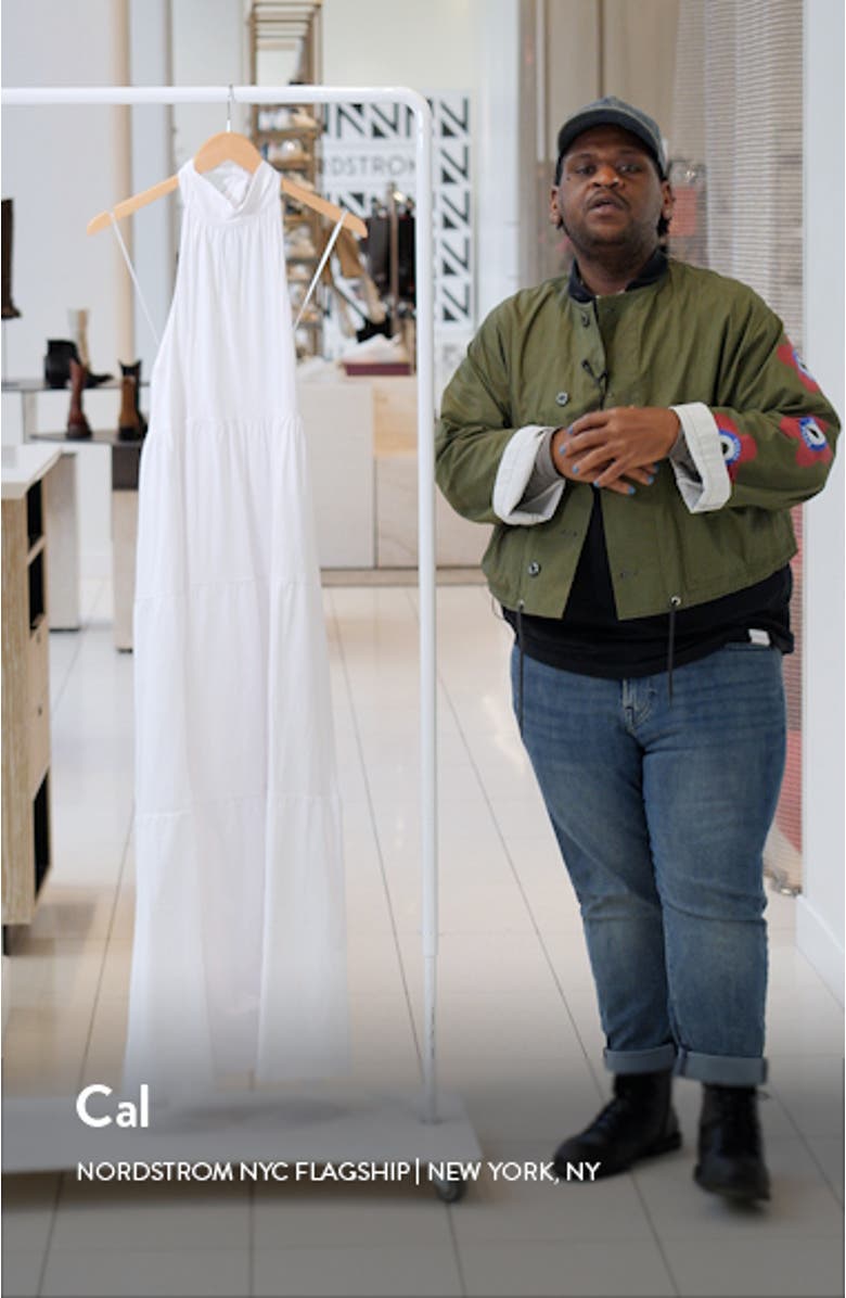 Open Back Halter Cotton Maxi Dress, sales video thumbnail