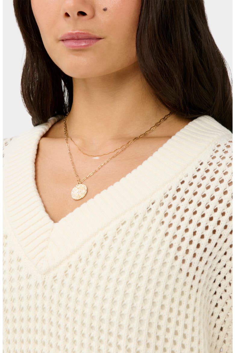 Tides High Open Stitch Cotton Sweater, Alternate, color, COCONUT CREAM