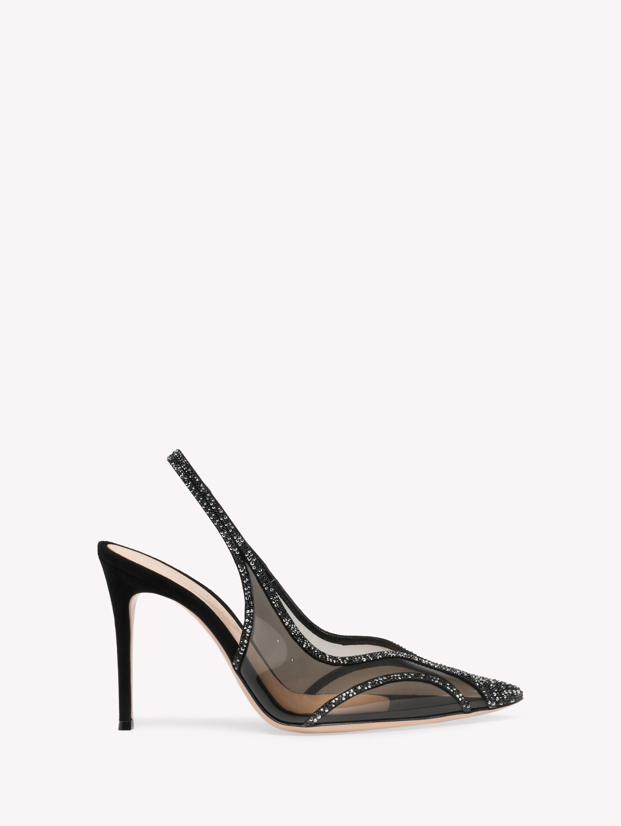 Gianvito Rossi Brenda Pump, Main, color, Black Suede And Tpu