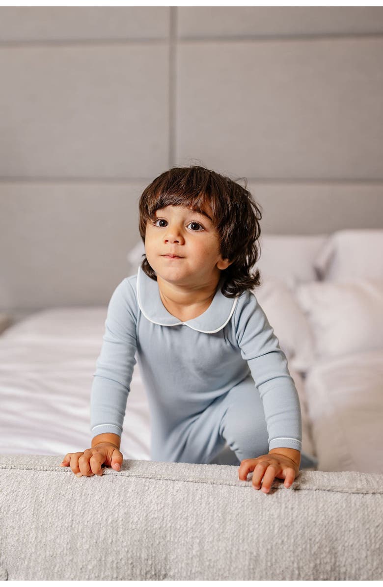 Pouf Boys Collar Footie, Alternate, color, Blue