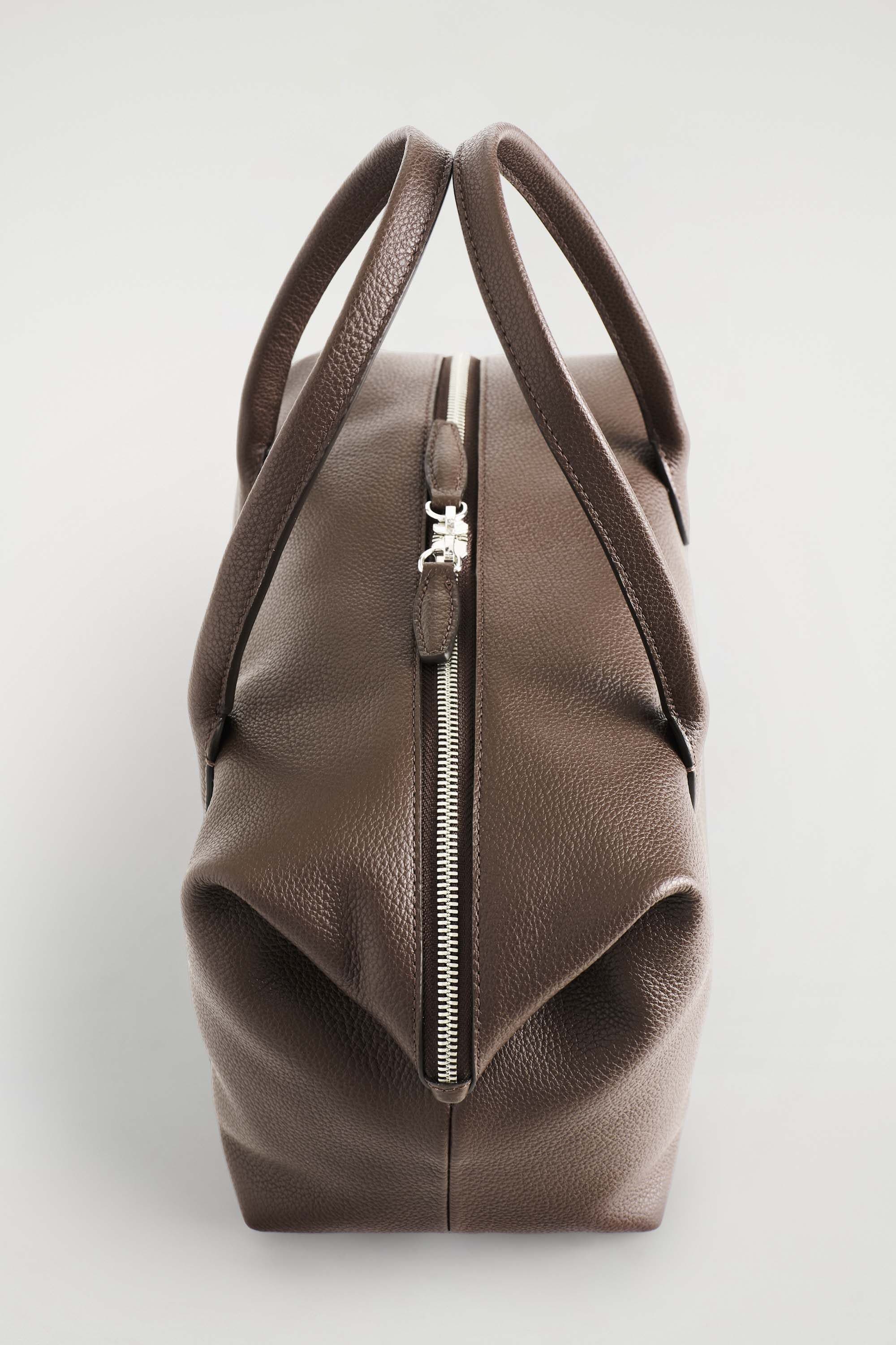 Montmartre Bowling Bag - Leather, Alternate, color, DARK BROWN