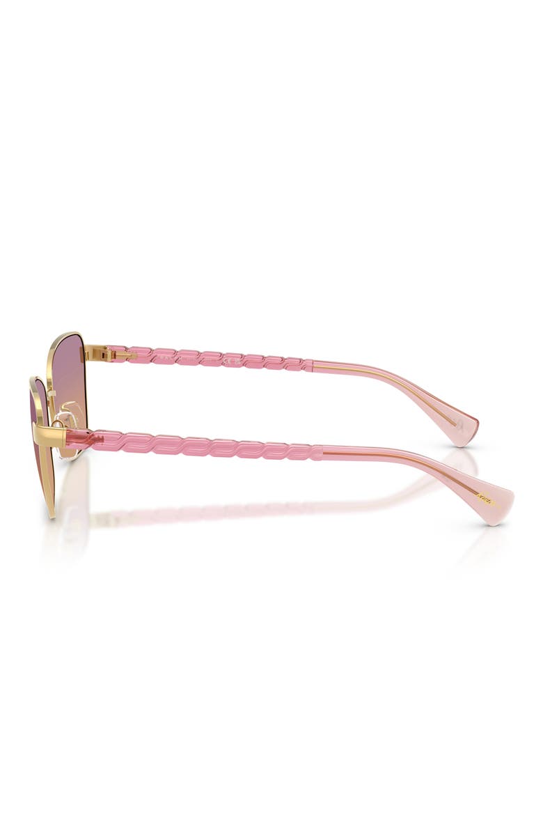 56mm Oversize Gradient Irregular Sunglasses, Alternate, color, SHINY GOLD / GRADIENT ROSE