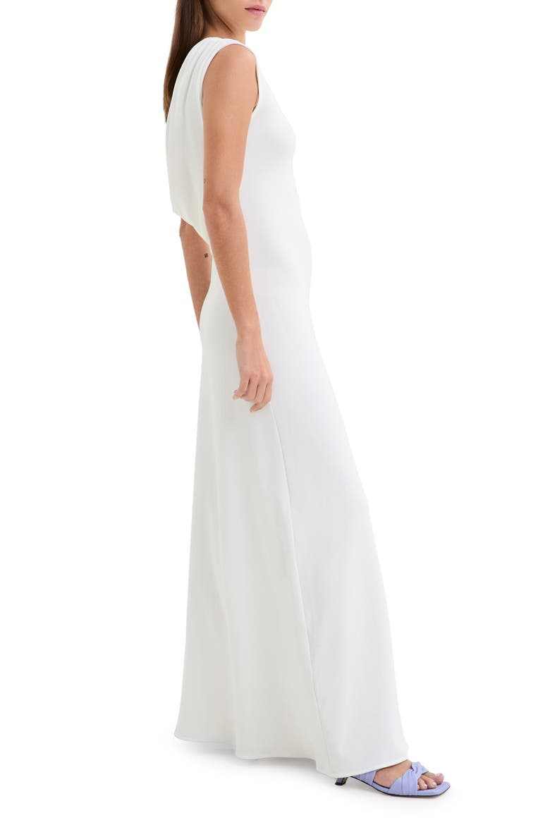 Laurel Sleeveless Stretch Jersey Gown, Alternate, color, OFF WHITE