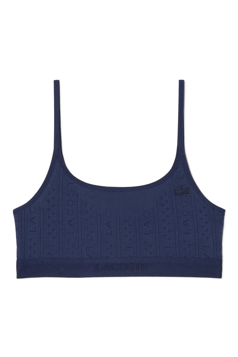 Logo Pointelle Bralette, Main, color, 166 - MARINE