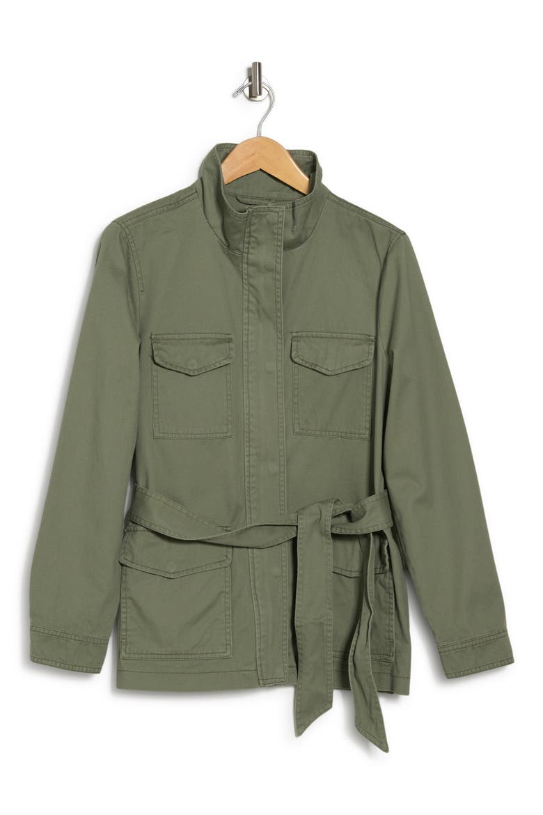 Belted Twill Shacket, Alternate, color, LIGHT OLIVE