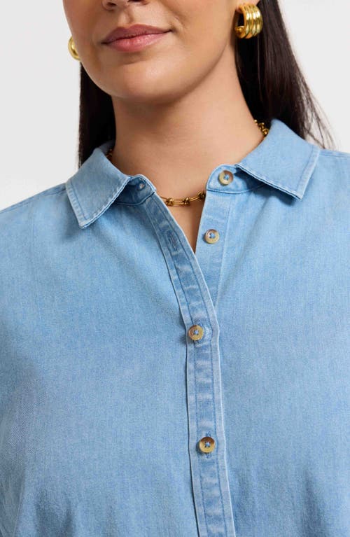 Foxcroft Hampton Denim Shirt In Blue