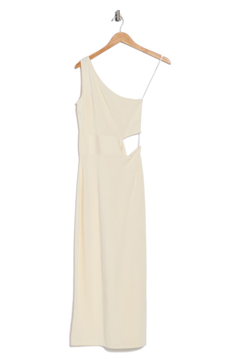 Simkhai Aurelia One-Shoulder Cotton & Silk Dress, Alternate, color, Ivory