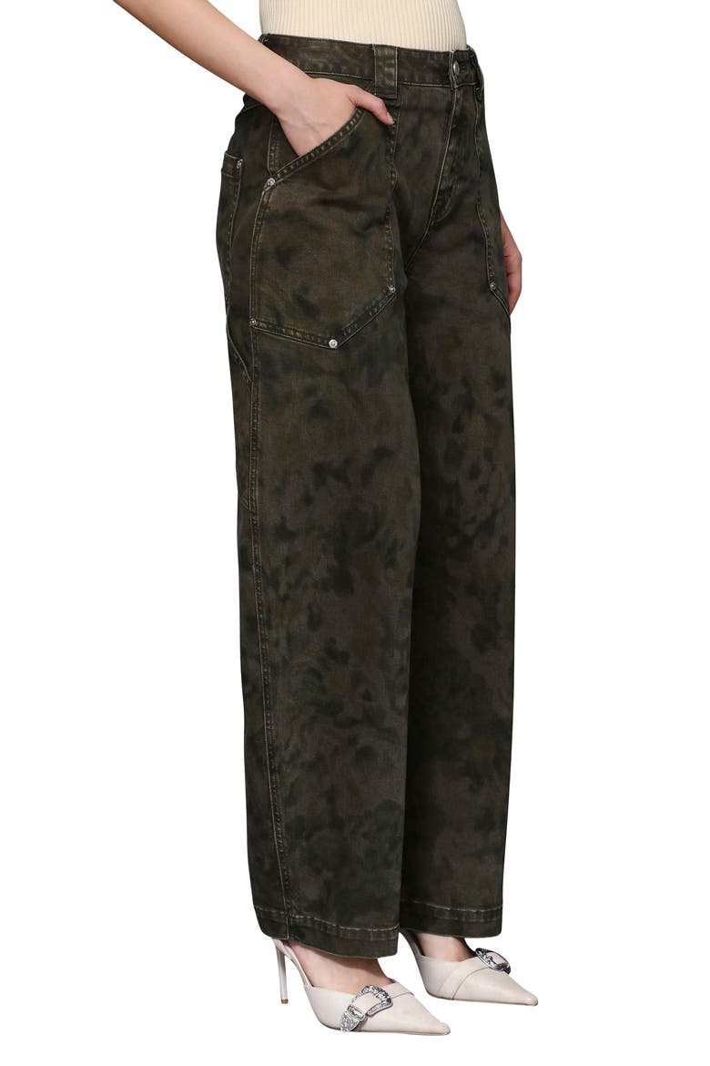 High Waist Barrel Jeans, Alternate, color, FLOWER CAMO