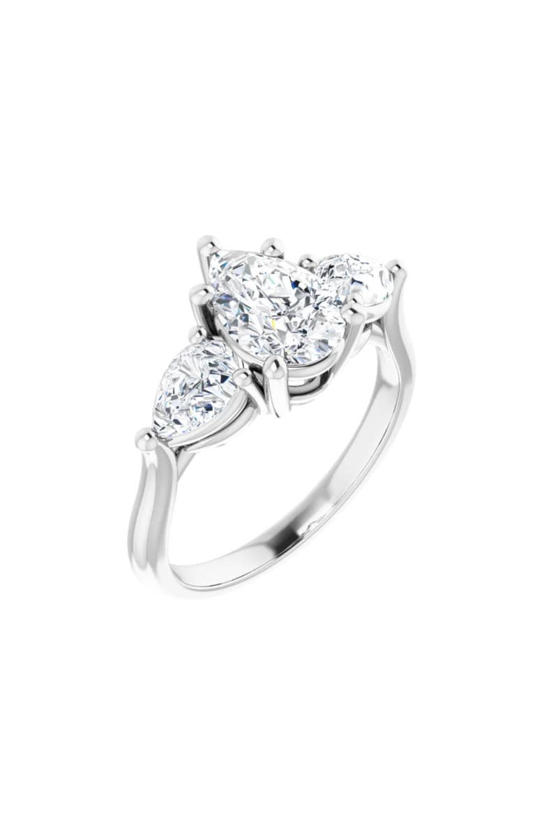 Bliss Diamond 2Ct TW Pear Shape Three Stone Diamond Engagement Ring in 14k Gold Lab Grown, Alternate, color, 