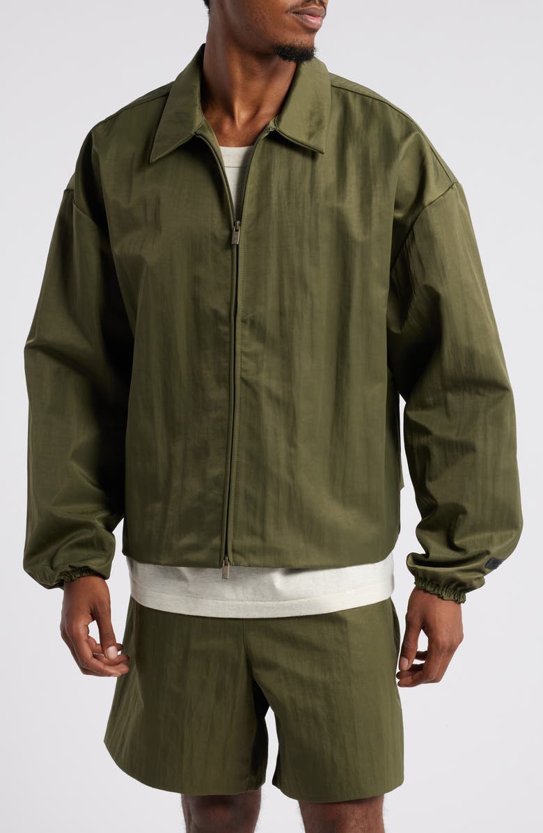 Fear of God Essentials Gender Inclusive Embroidered Logo Textured Nylon Jacket, Alternate, color, 