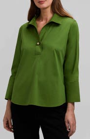 Foxcroft Catalina Matte Sateen Popover Top
