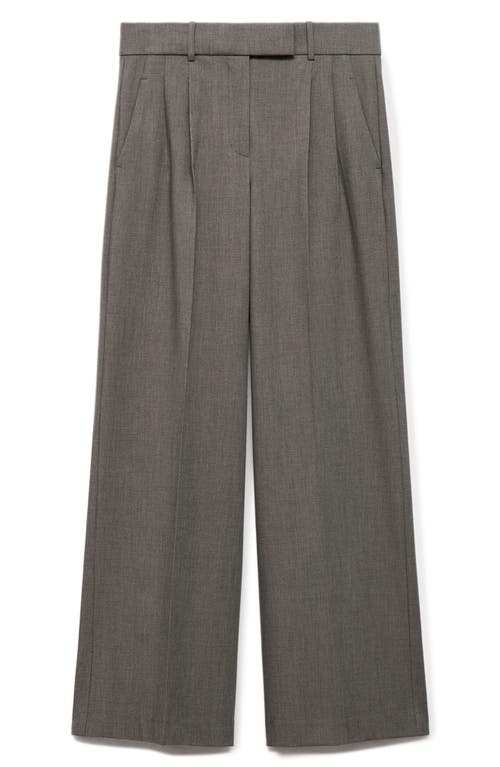 Mango Helena High Waist Wide Leg Pants In Gray