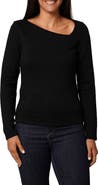 CYRUS Asymmetric Neck Long Sleeve Top