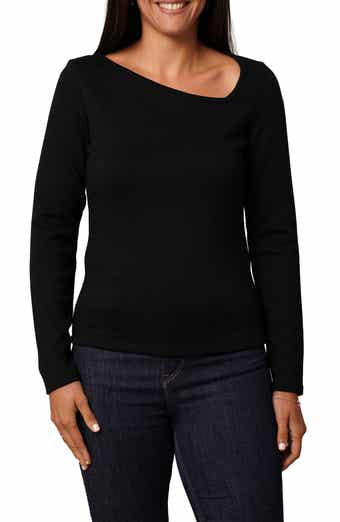 CYRUS Asymmetric Neck Long Sleeve Top