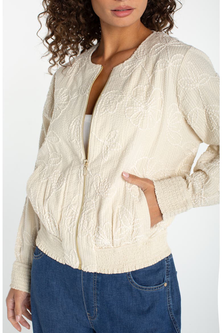 Floral Embroidered Jacket, Alternate, color, PALE SAND