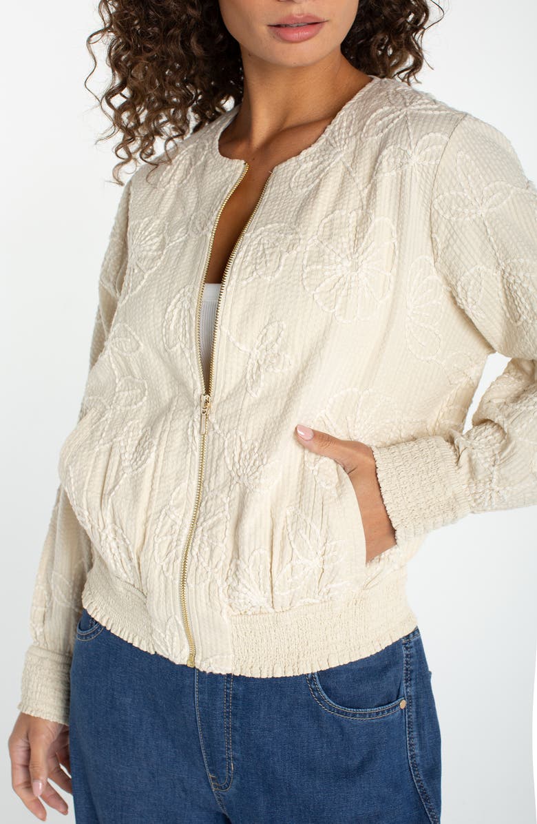 Liverpool Floral Embroidered Jacket, Alternate, color, Pale Sand St