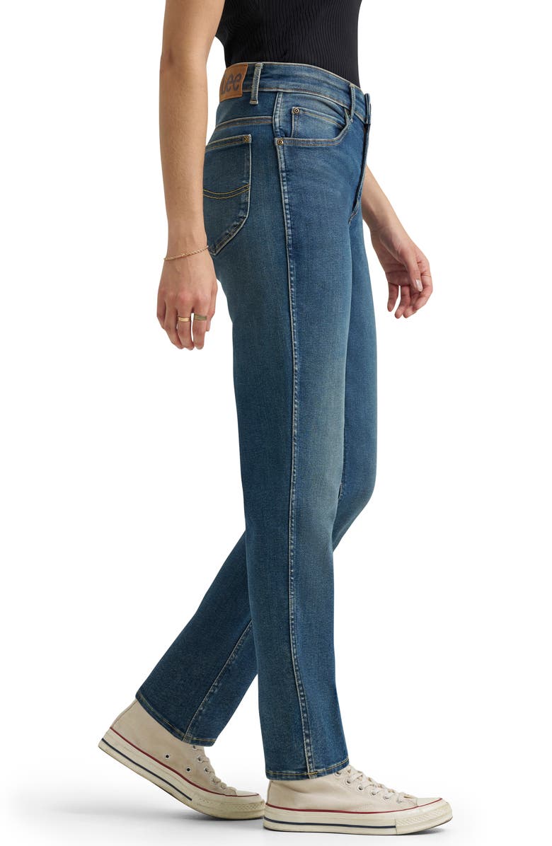 Lee Rider<sup>™</sup> Ever Fit Mid Rise Slim Straight Leg Jeans, Alternate, color, Indigo Tea