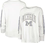 '47 Women's '47 White Michigan Wolverines Statement SOA 3-Hit Long Sleeve T-Shirt