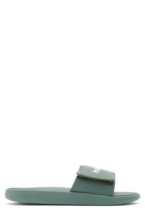 Hurley Logo Slide Sandal In Olive/khaki