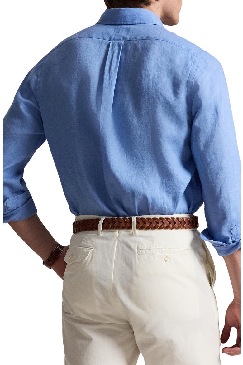 Classic Fit Linen Button-Down Shirt, Alternate, color, BRISTOL BLUE