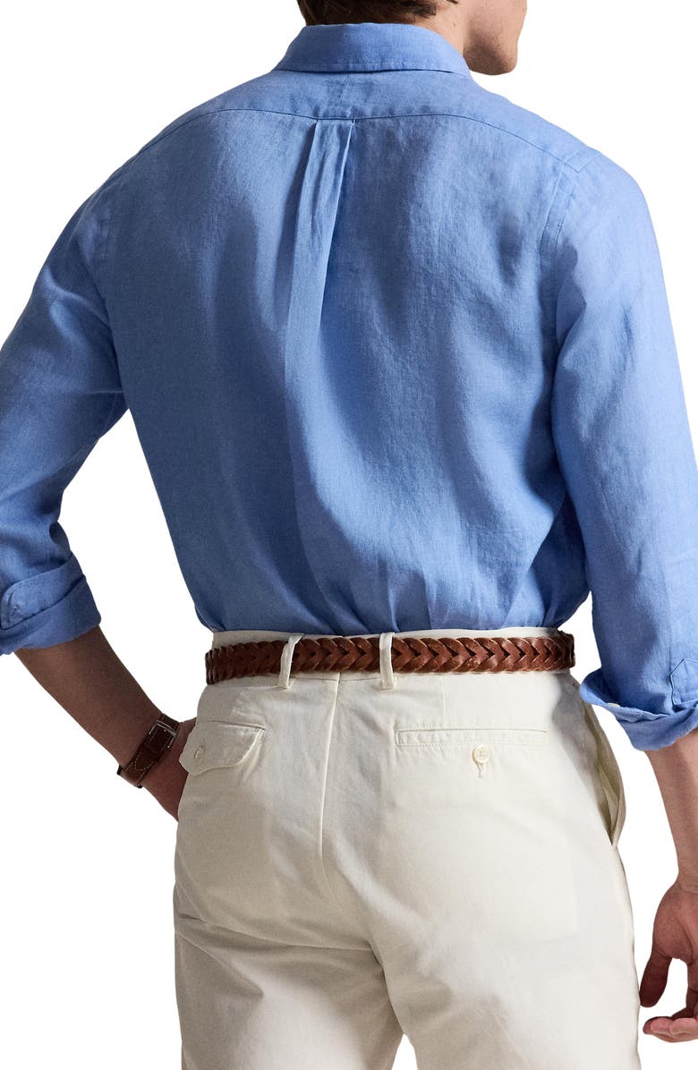 Polo Ralph Lauren Classic Fit Linen Button-Down Shirt, Alternate, color, Bristol Blue