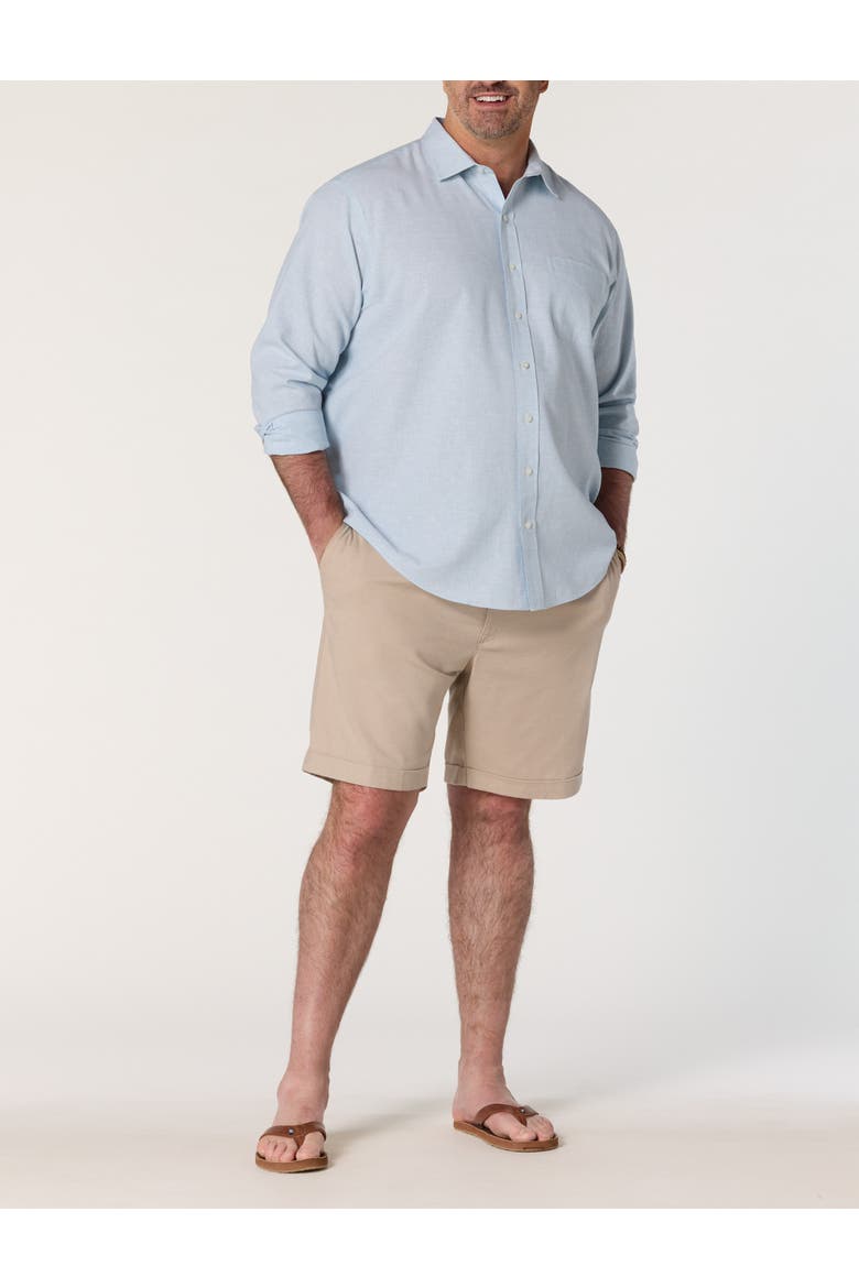 Big & Tall Linen-Blend Tech Shorts, Alternate, color, LIGHT TAN