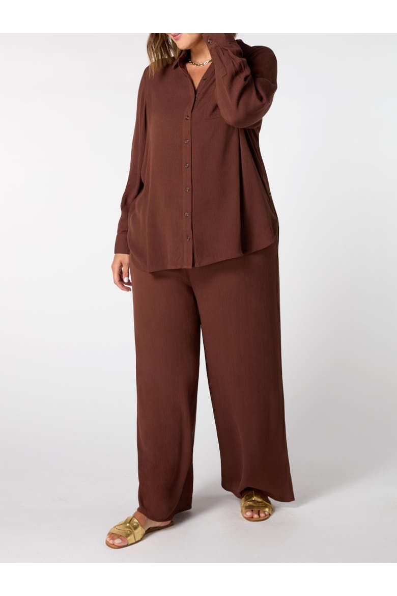 Crinkle Shirt, Alternate, color, Chocolate