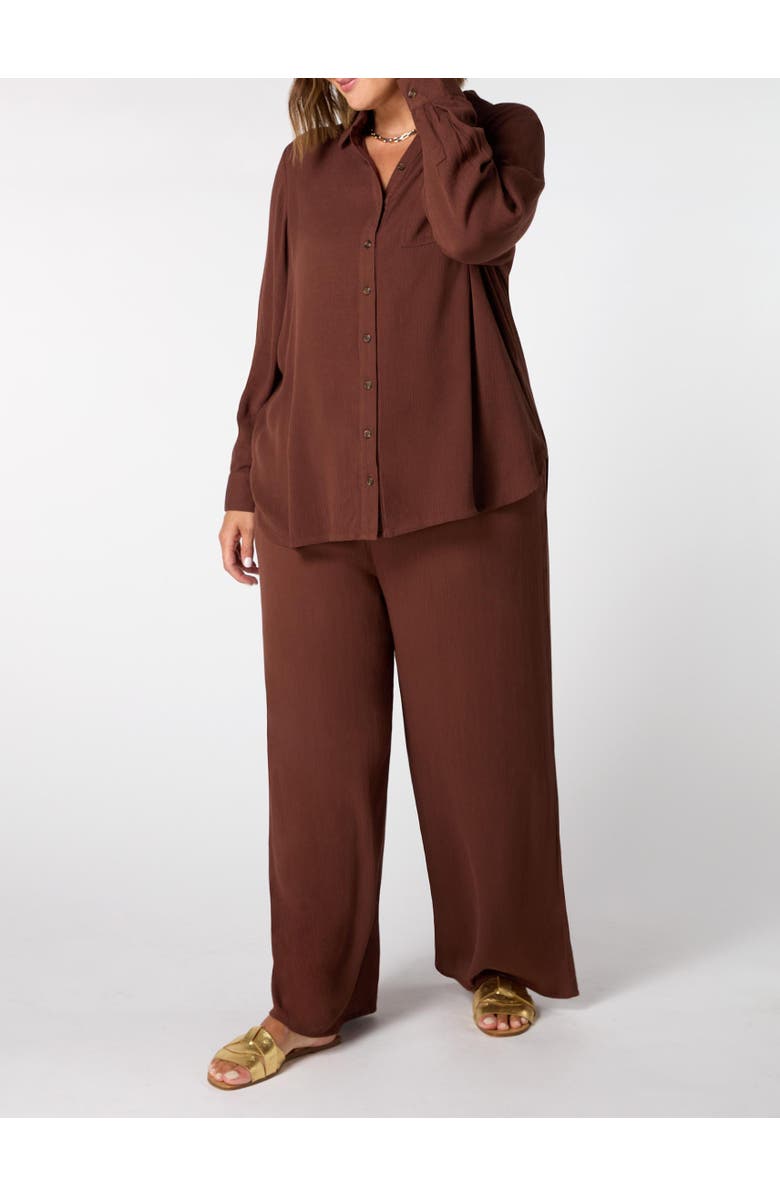 Live Unlimited Crinkle Shirt, Alternate, color, Chocolate