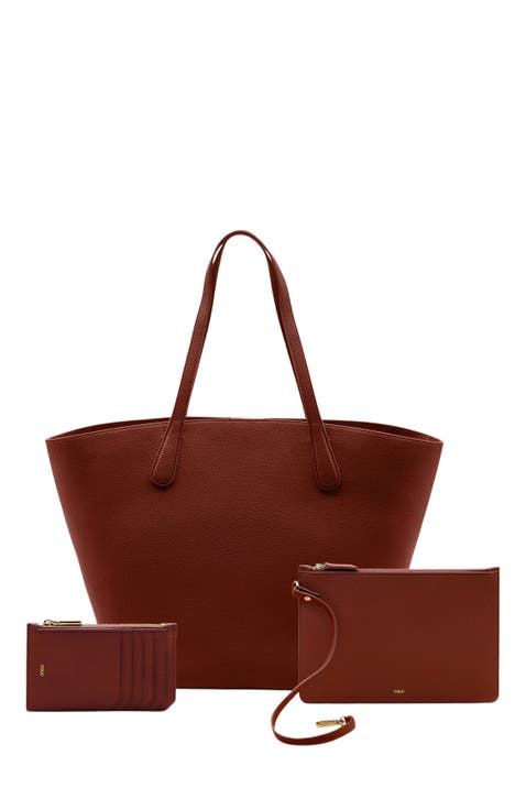 Sienna Leather Tote and Albee Leather Card Holder Bundle