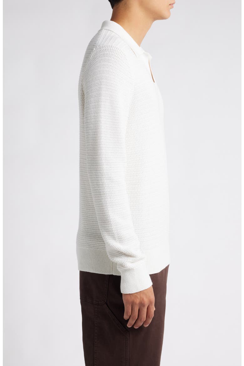 Craftsman Rib Johnny Collar Sweater, Alternate, color, OFF WHITE