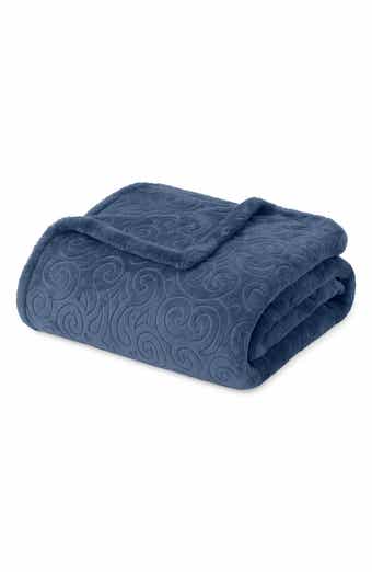 Luxury Home Dama Embossed Fleece Throw Blanket