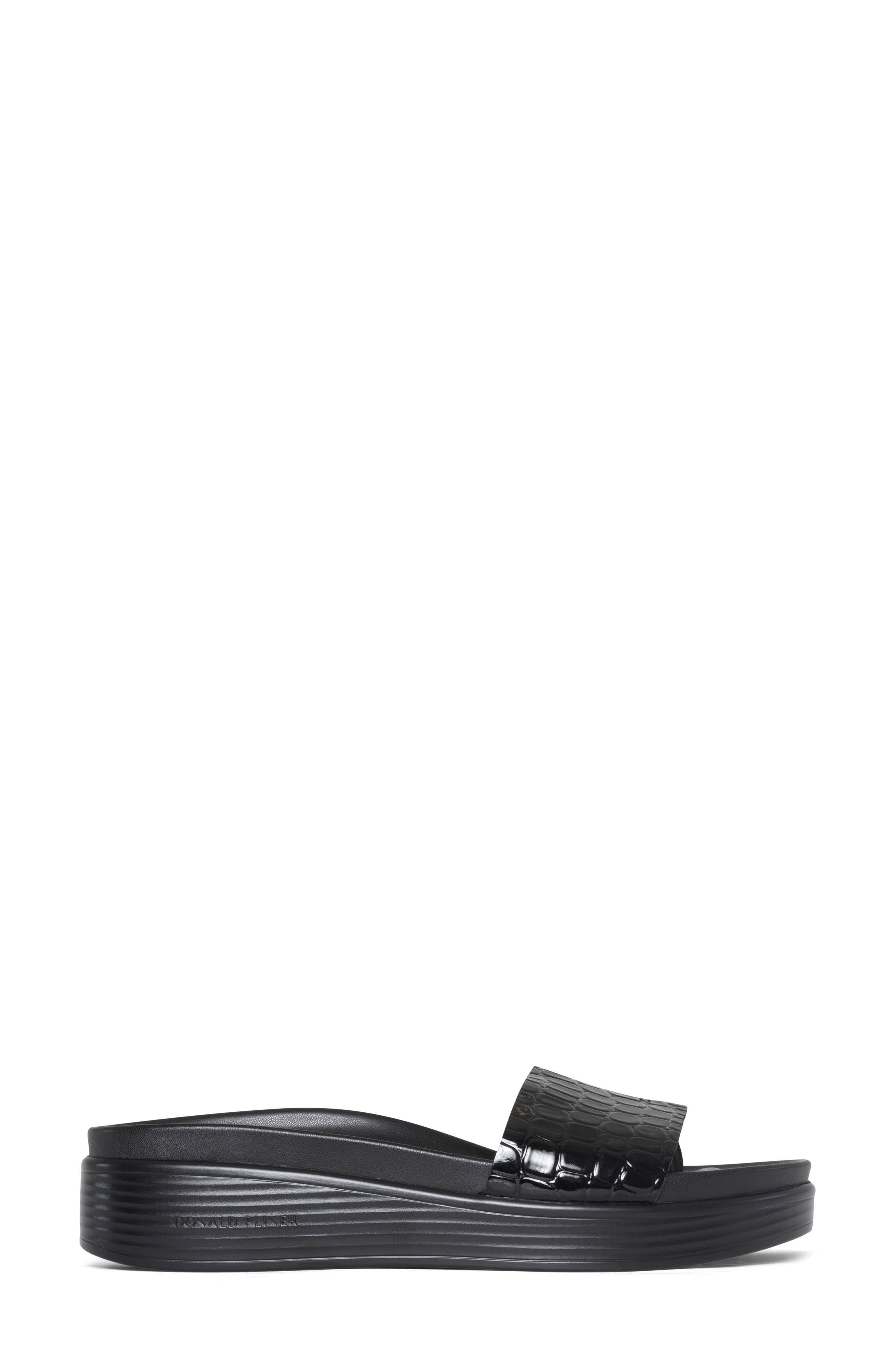 Donald Pliner Fiji Suede Slide Sandal, Alternate, color, Black/ Black
