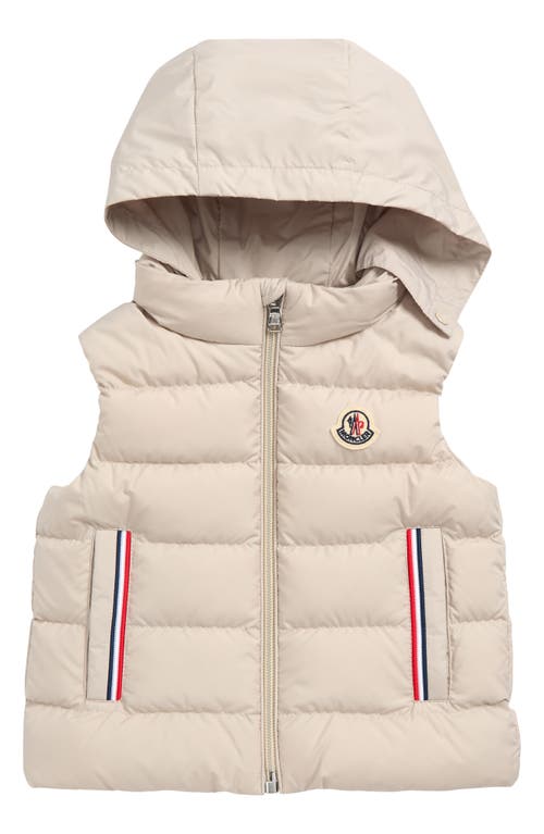 Moncler Kids' Buang Down Hooded Vest In Nude