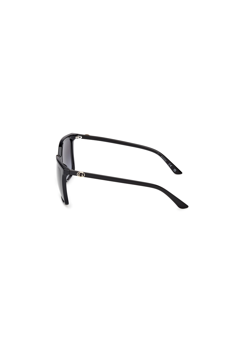 Rectangular Acetate Sunglasses, Alternate, color, Shiny Black / Gradient Smoke