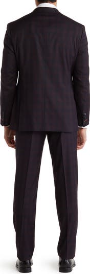 Trim Fit Plaid Suit