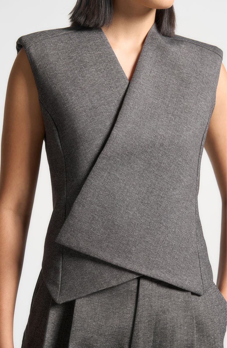 Manière De Voir Laurence Tailored Wrap Waistcoat, Alternate, color, Grey Marl