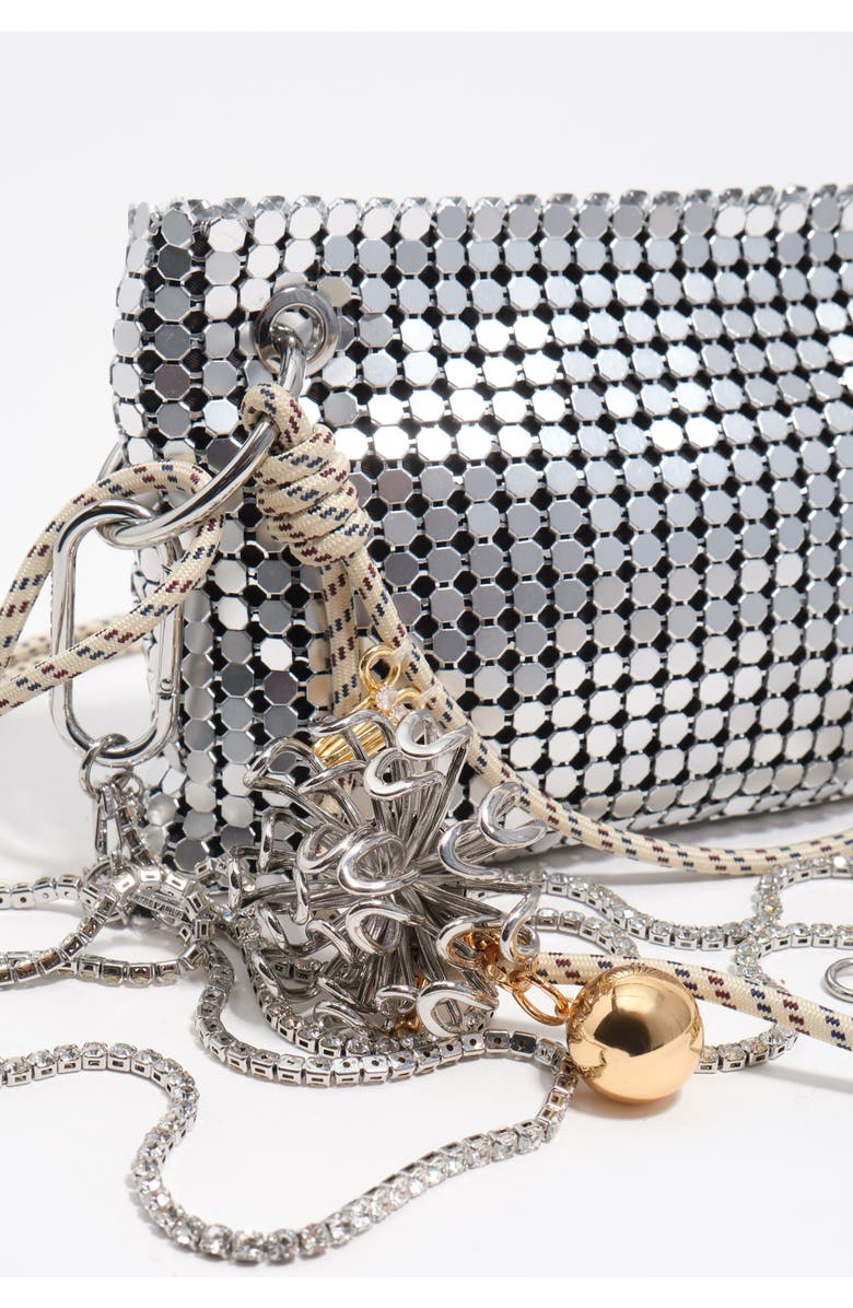 Bimba y Lola Metallic Mesh Mini Bag, Alternate, color, Silver