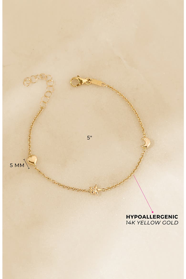 14k Polished Puffed Shapes Bracelet, Alternate, color, Gold