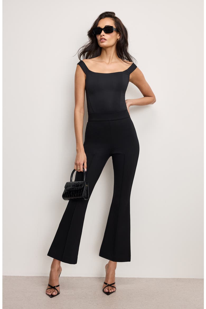 Soft Stretch Kick Flare Ponte Pants, Alternate, color, BLACK001