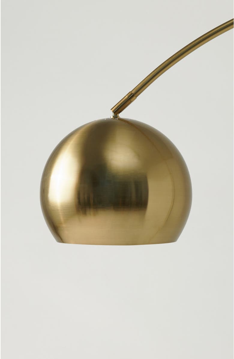 Brightech Olivia 75" Adjustable LED Floor Lamp with Metal Bowl Shade and Marble Base, Bulb Included, Alternate, color, Polished Brass