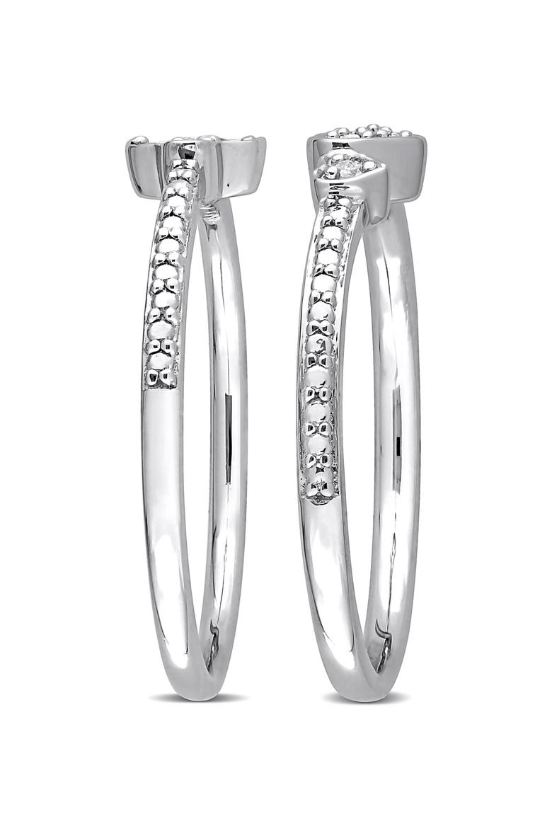 Set Of 2 Diamond Rings - 0.11ct., Alternate, color, SILVER/ DIAMOND