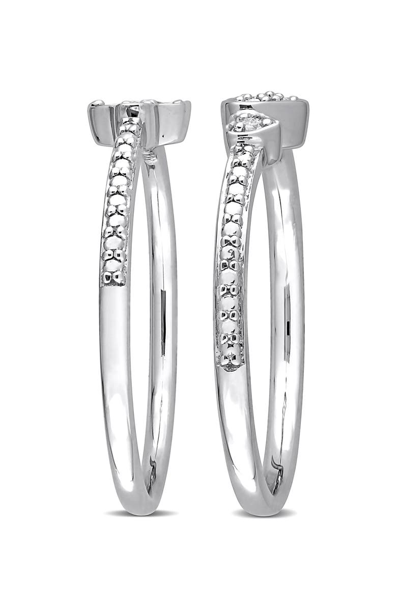 DELMAR Set Of 2 Diamond Rings - 0.11ct., Alternate, color, Silver/ Diamond