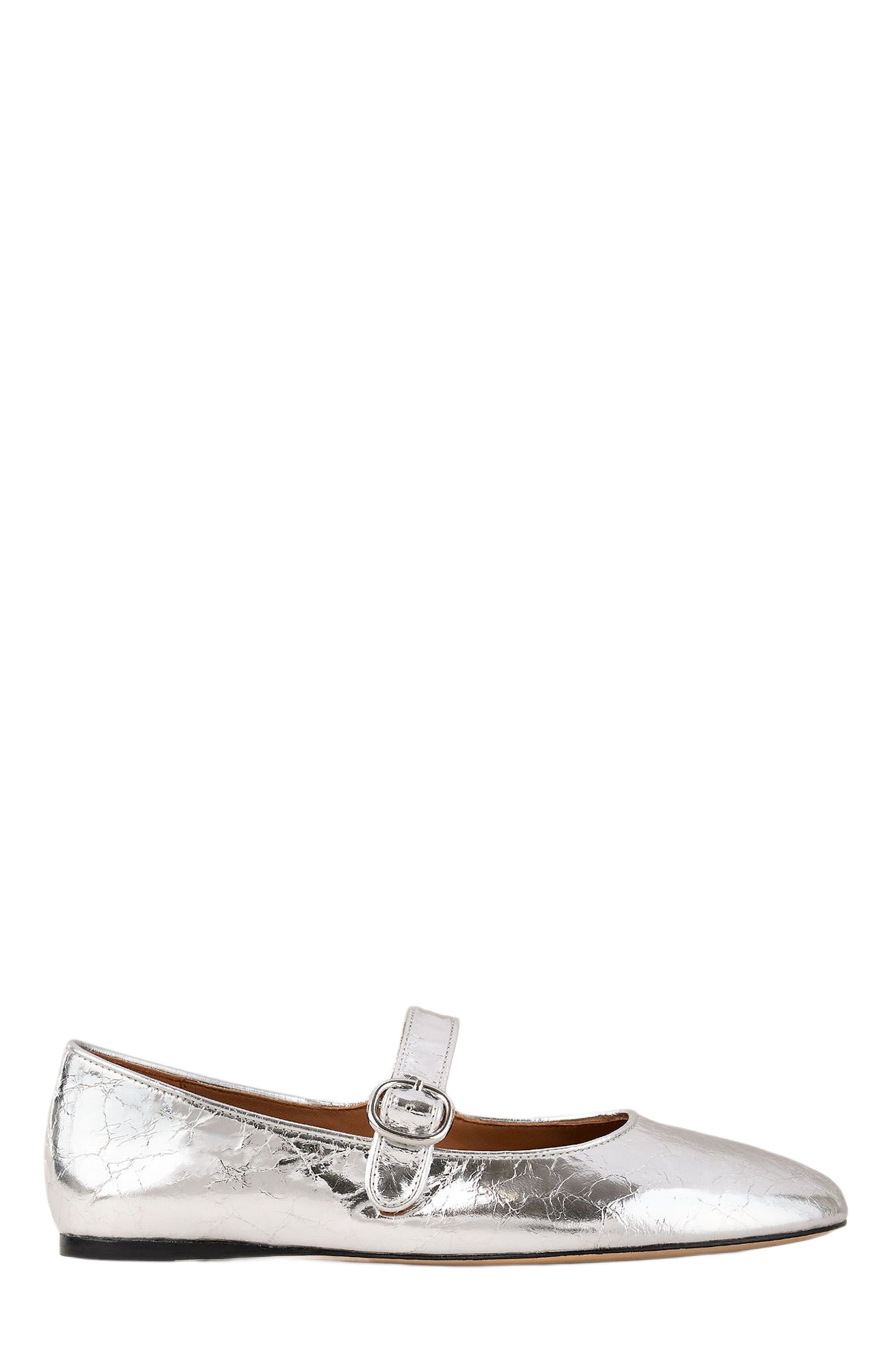 SANDRO Shiny leather ballet flats, Main, color, 