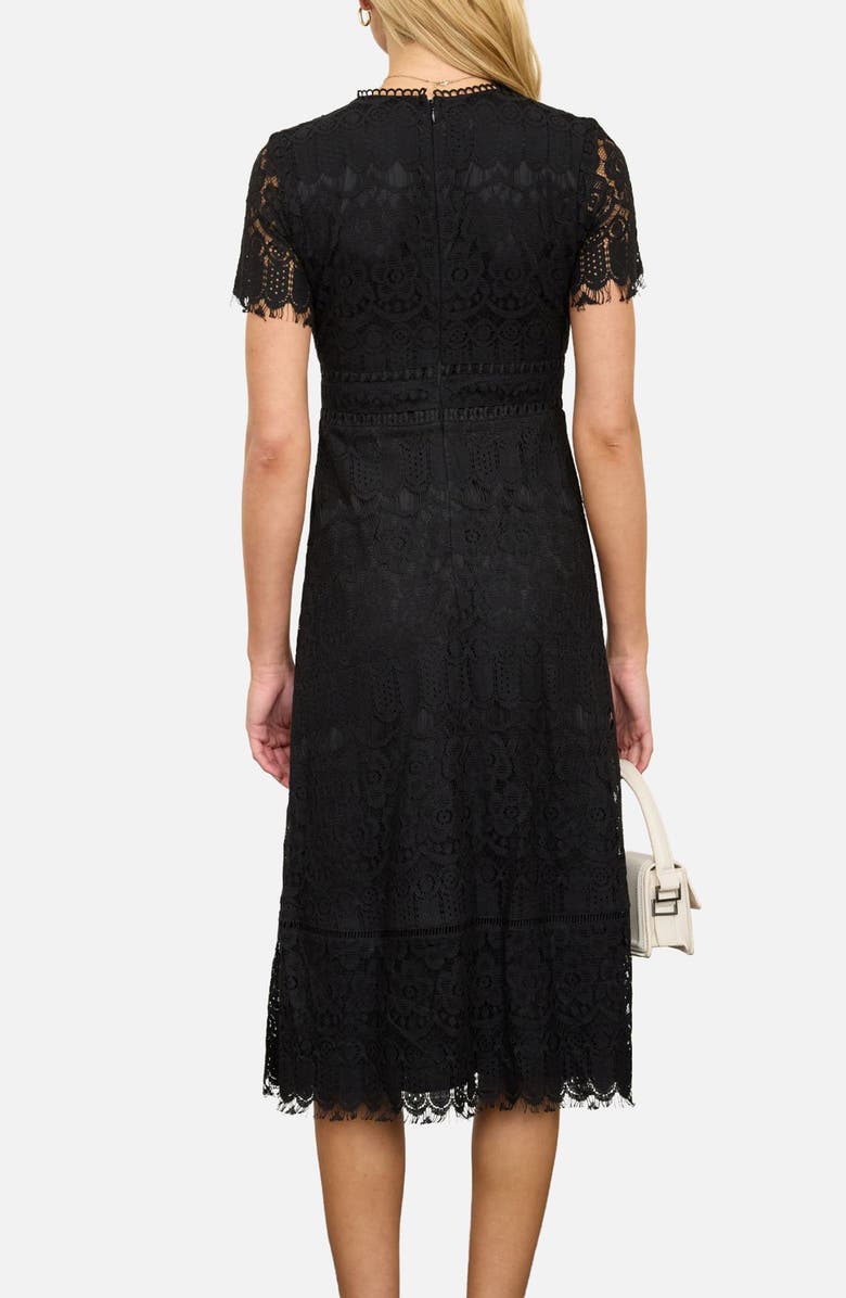 AUGUST SKY Lace Midi Drss, Alternate, color, Black