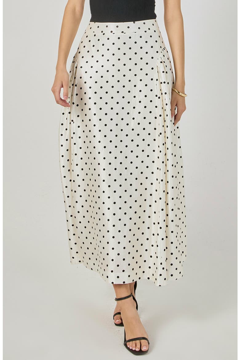 Polka Dot Maxi Skirt, Main, color, OFF WHITE