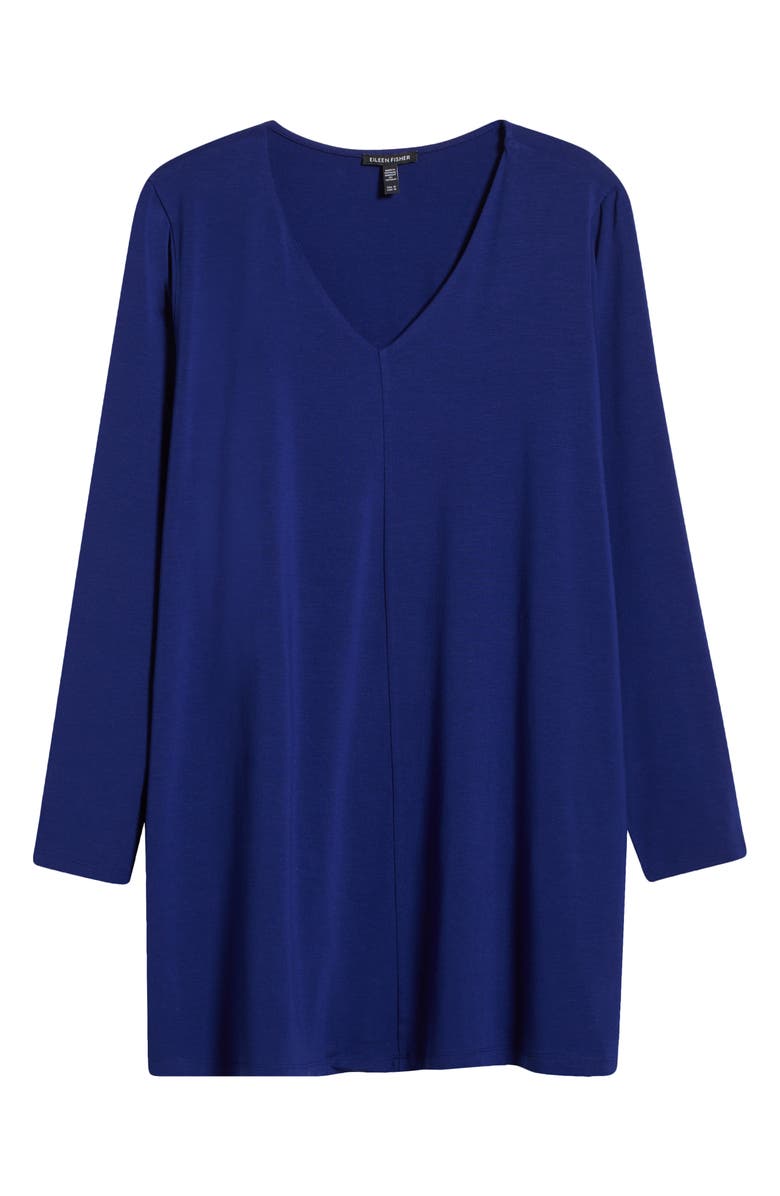Eileen Fisher Long Sleeve V-Neck Tunic Top, Alternate, color, Infinity